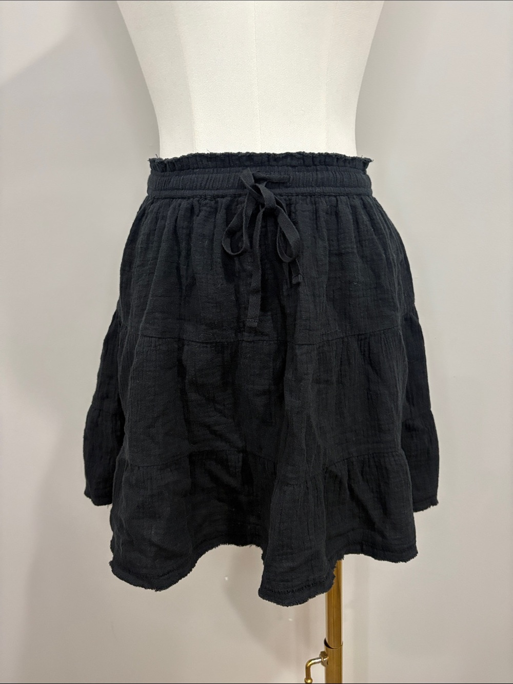 Aerie Black Bohemian Flowy Skirt XS
